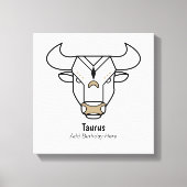 Taurus de stier zwart gepersonaliseerd dierlijk go canvas afdruk (Voorkant)