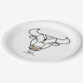 Taurus de stier zwart gepersonaliseerd dierlijk go papieren bordje (Gekanteld)