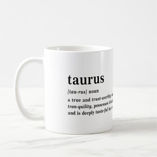 Taurus Definitie Esthetische Astrologie Cadeau Koffiemok (Links)