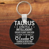 TAURUS Facts Zodiab Sign Shirt Birthday April May Sleutelhanger (Voorkant)