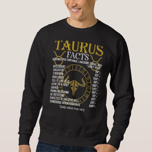 Taurus Facts Zodiac Sign Trui (Voorkant)