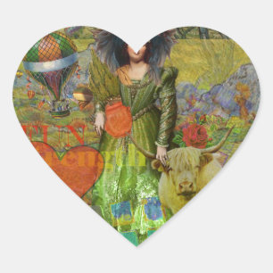 Taurus Fantasy Gotische Kunst Hart Sticker