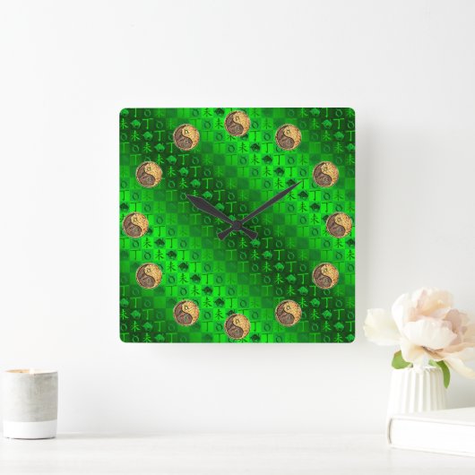 Taurus & Fire Goat Vierkante Klok (Huis)