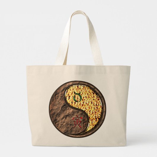 Taurus & Fire Tiger Grote Tote Bag (Achterkant)