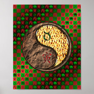 Taurus & Fire Tiger Poster