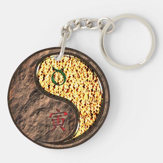 Taurus & Fire Tiger Sleutelhanger (Achterkant)