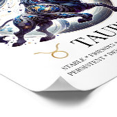 Taurus Gepersonaliseerde Elegante Zodiac Waterverf Poster (Hoek)