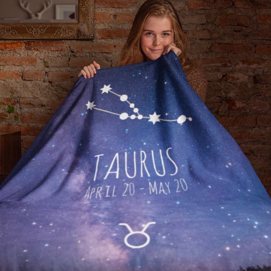 Taurus | Gepersonaliseerde zodiac-constellatie Fleece Deken