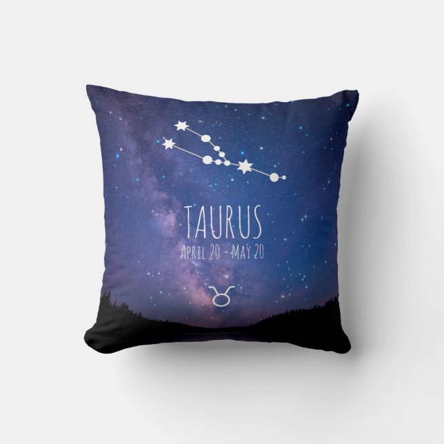 Taurus | Gepersonaliseerde zodiac-constellatie Kussen (Voorkant)