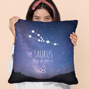 Taurus   Gepersonaliseerde zodiac-constellatie Kussen
