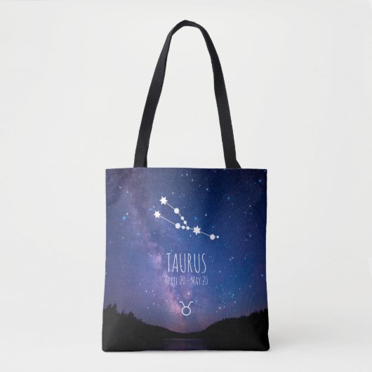 Taurus | Gepersonaliseerde zodiac-constellatie Tote Bag (Voorkant)