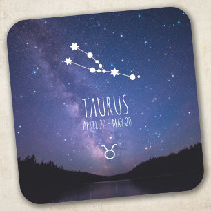 Taurus   Gepersonaliseerde zodiac-constellatie Vierkante Sticker