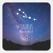 Taurus | Gepersonaliseerde zodiac-constellatie Vierkante Sticker (Voorkant)