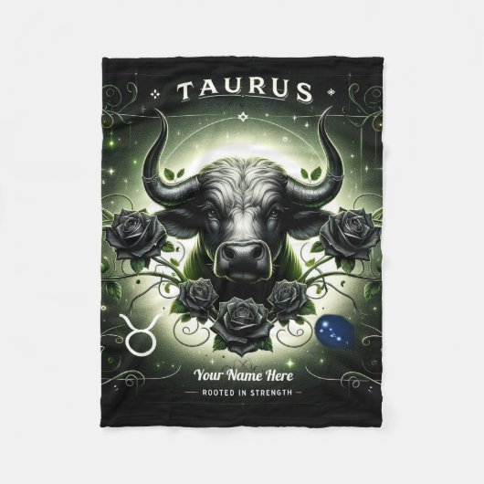 Taurus "Geworteld in kracht" Fleece Deken (Voorkant)