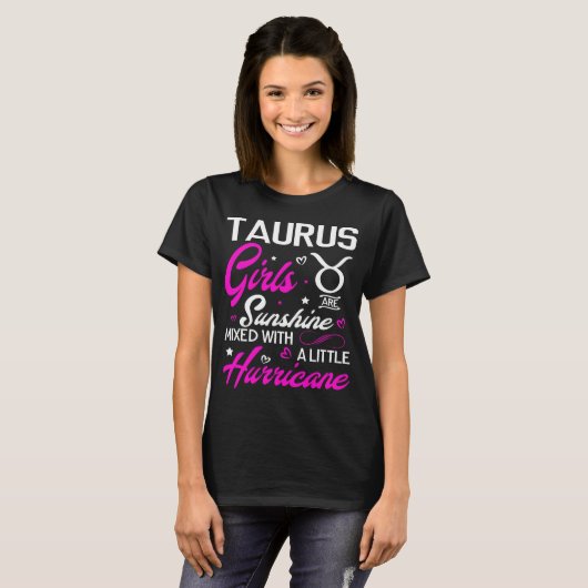 Taurus Girl. Funny Aquarius Zodiac Astrology T-shirt (Voorkant volledig)