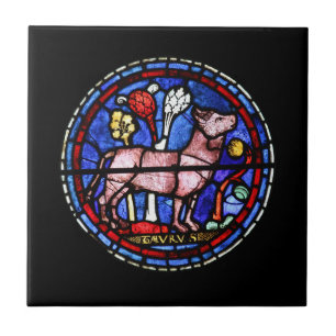 Taurus Glas in lood Chartres - Keramische Tegel Tegeltje