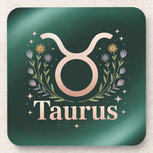 Taurus Glyph Flowers Stars Onderzetter Set (Voorkant)