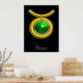 TAURUS/GOLD, GROEN EMERALD ZODIAC SIGN JEWEL POSTER (Keuken)