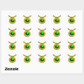 TAURUS/GOLD, GROEN EMERALD ZODIAC SIGN JEWEL RONDE STICKER (Vel)