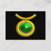 TAURUS GOLD ZODIAC JEWEL, Green Emerald, Gray Pape Visitekaartje (Achterkant)