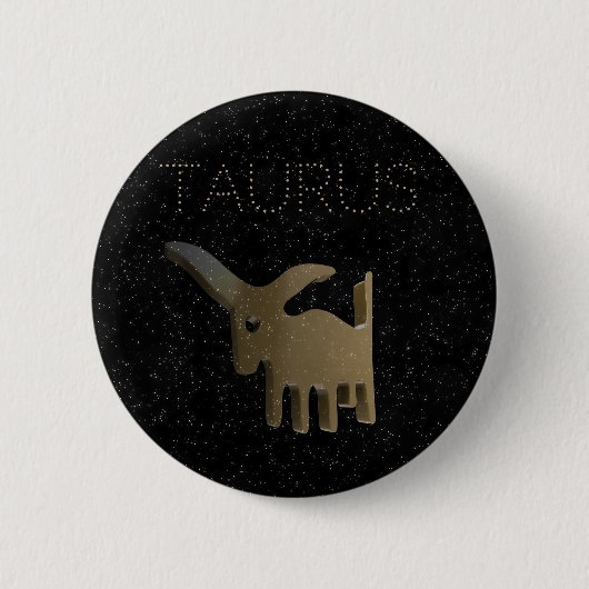 Taurus golden sign ronde button 5,7 cm (Voorkant)