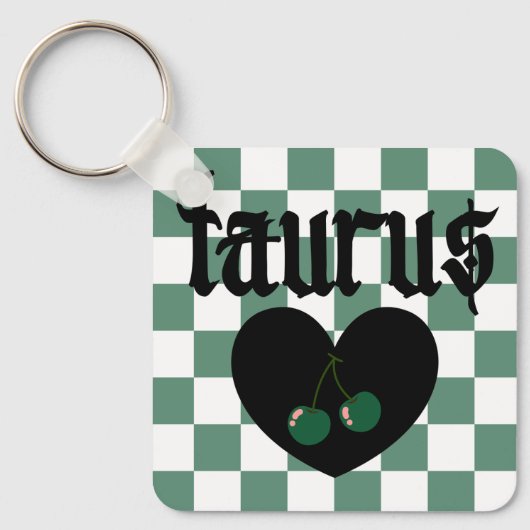 Taurus Gotische esthetische geruit kersen ontwerp Sleutelhanger (Voorkant)