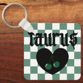 Taurus Gotische esthetische geruit kersen ontwerp Sleutelhanger (Voorkant)
