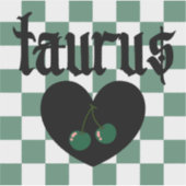 Taurus Gotische esthetische geruite kersenkunst Sticker (Voorkant)