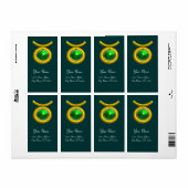 TAURUS / GREEN EMERALD GOLD ZODIAC BIRTHDAY JEWEL ETIKET (Full Sheet)