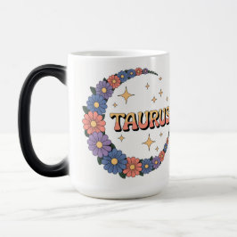 Taurus Halve Maan Bloemen Vormveranderende Mok
