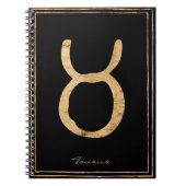 Taurus hammered goud gestileerde astrologiesymbool notitieboek (Voorkant)