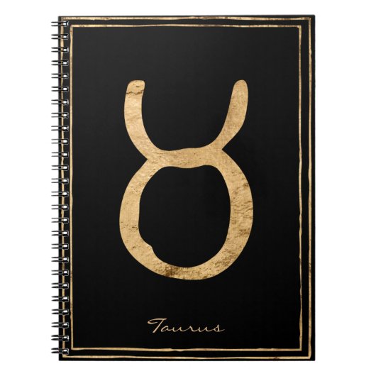 Taurus hammered goud gestileerde astrologiesymbool notitieboek (Voorkant)
