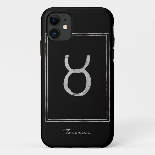 Taurus hammered Silver Gestandaardiseerde astrolog Case-Mate iPhone Case (Achterkant)