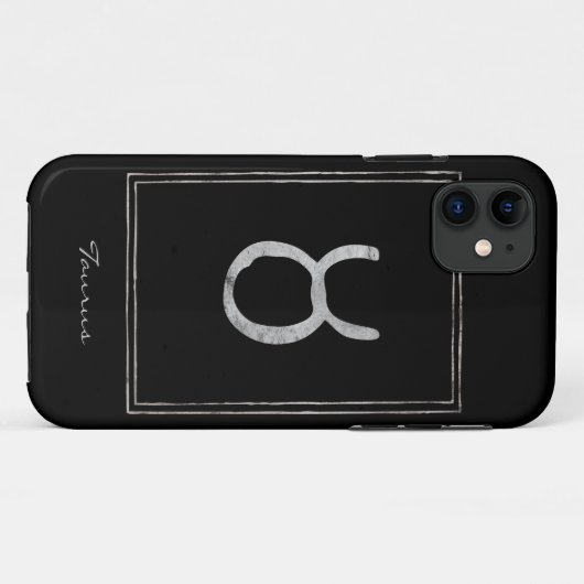 Taurus hammered Silver Gestandaardiseerde astrolog Case-Mate iPhone Case (Achterkant (horizontaal))