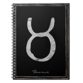 Taurus hammered zilver gestileerd astrologsymbool notitieboek (Voorkant)