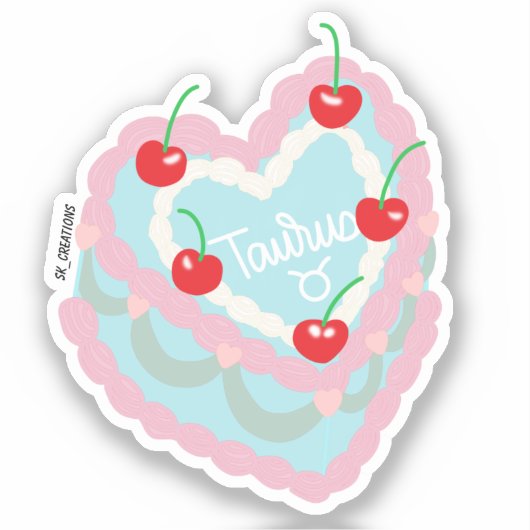 Taurus Harttaart Sticker (Voorkant)