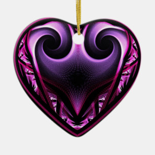 Taurus Heart Fractal kerstboomversiering Keramisch Ornament
