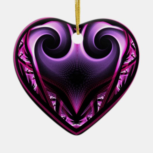 Taurus Heart Fractal kerstboomversiering Keramisch Ornament (Voorkant)