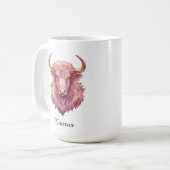 Taurus Hemel Zodiac Mok - Roze Stier Kunst (Voorkant links)