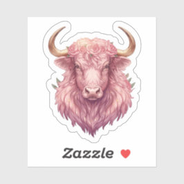 Taurus Hemel Zodiac Sticker - Roze Stier Kunst