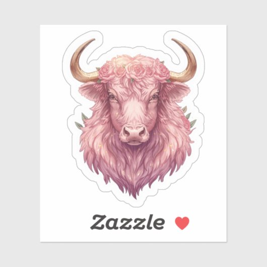 Taurus Hemel Zodiac Sticker - Roze Stier Kunst (Vel)