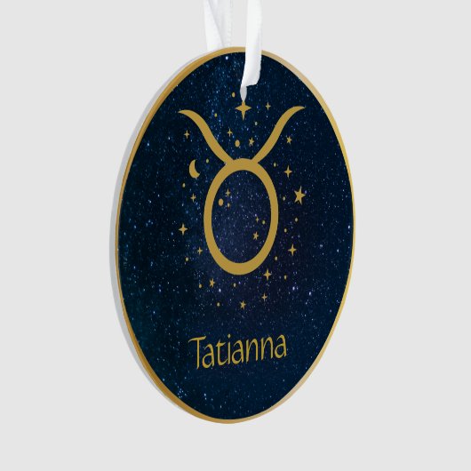 Taurus het Bull zodiasymbool goud gepersonaliseerd Ornament (voorkant)
