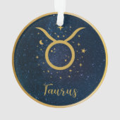 Taurus het Bull zodiasymbool goud gepersonaliseerd Ornament (achterkant)