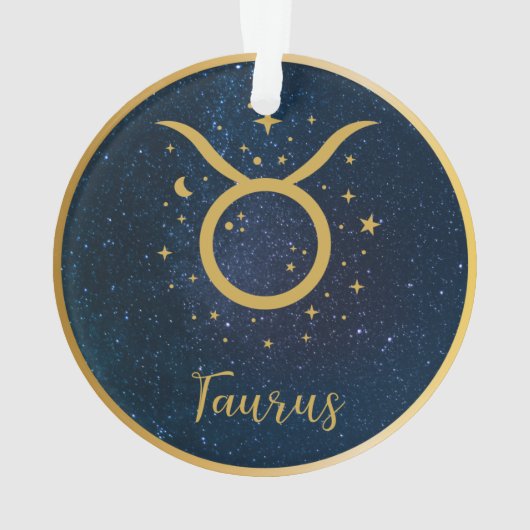 Taurus het Bull zodiasymbool goud gepersonaliseerd Ornament (achterkant)