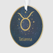 Taurus het Bull zodiasymbool goud gepersonaliseerd Ornament (voorkant)
