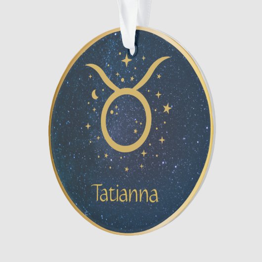 Taurus het Bull zodiasymbool goud gepersonaliseerd Ornament (voorkant)