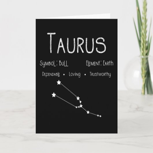 Taurus Horoscope Astrology Star Sign Birthday Gift Kaart (Voorkant)