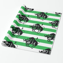 Taurus Horoscope Silhouette on Green Stripe
