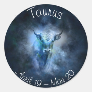 Taurus Horoscope-stickers Ronde Sticker