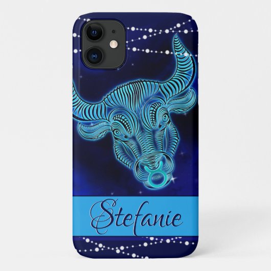 Taurus in Dark Blue Hoesje-Mate iPhone Case (Achterkant)